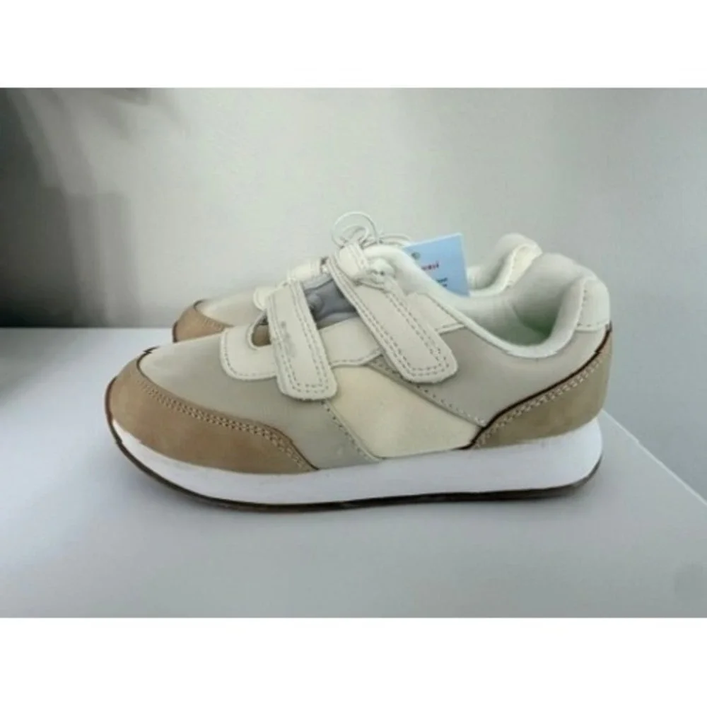 Cat & Jack Sneakers Toddler 12 Beige Tan Hook Loop Athletic Shoes NWT